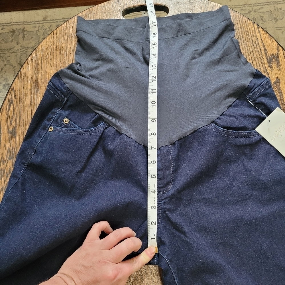 a glow Maternity Full Belly Panel Dark Wash Bootcut Jeans Size Women's 16 NEW - Picture 9 of 15